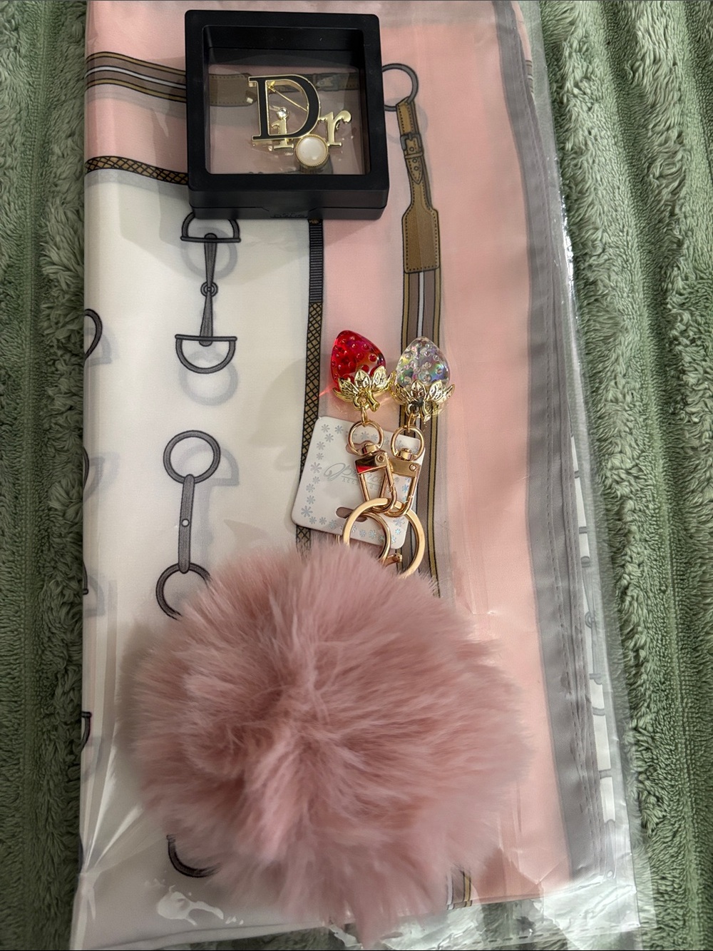 Fashion Scarf- Bag Charm and Brooch 🌸